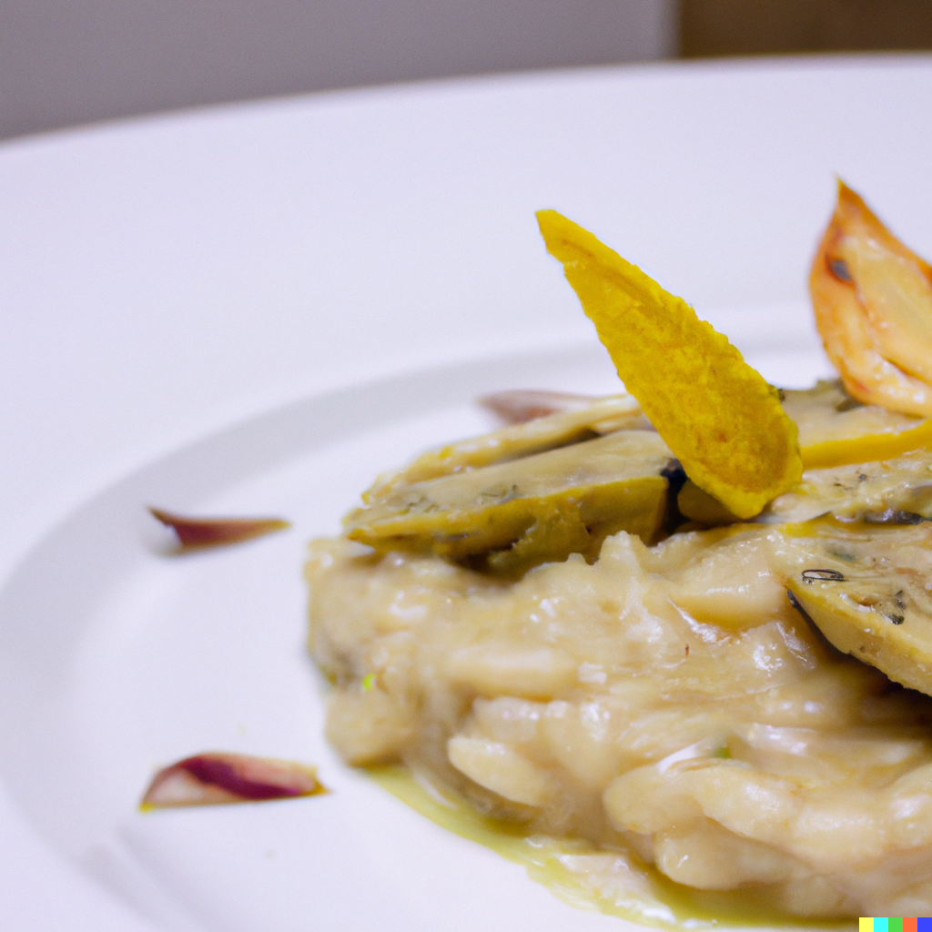 Risotto with artichokes creamy and tasty